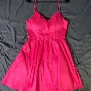 Hot pink mini dress